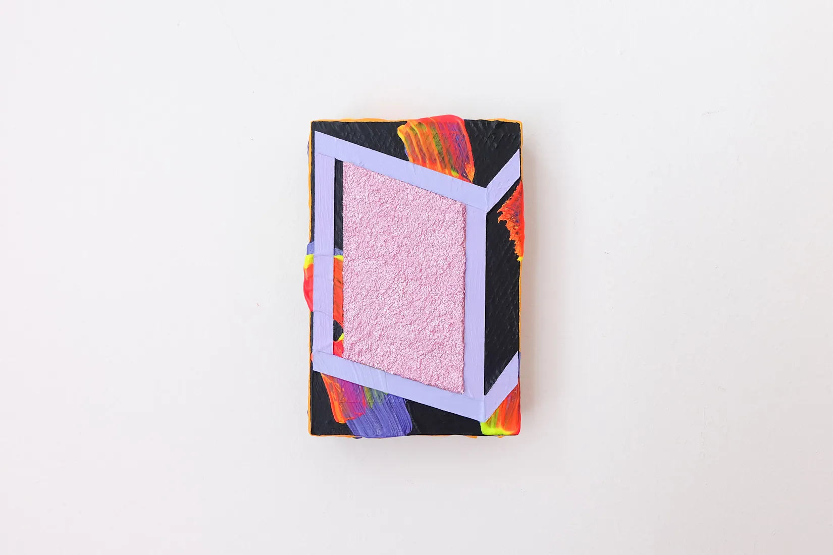 Byobu, acrylic, collage and pumice on panel