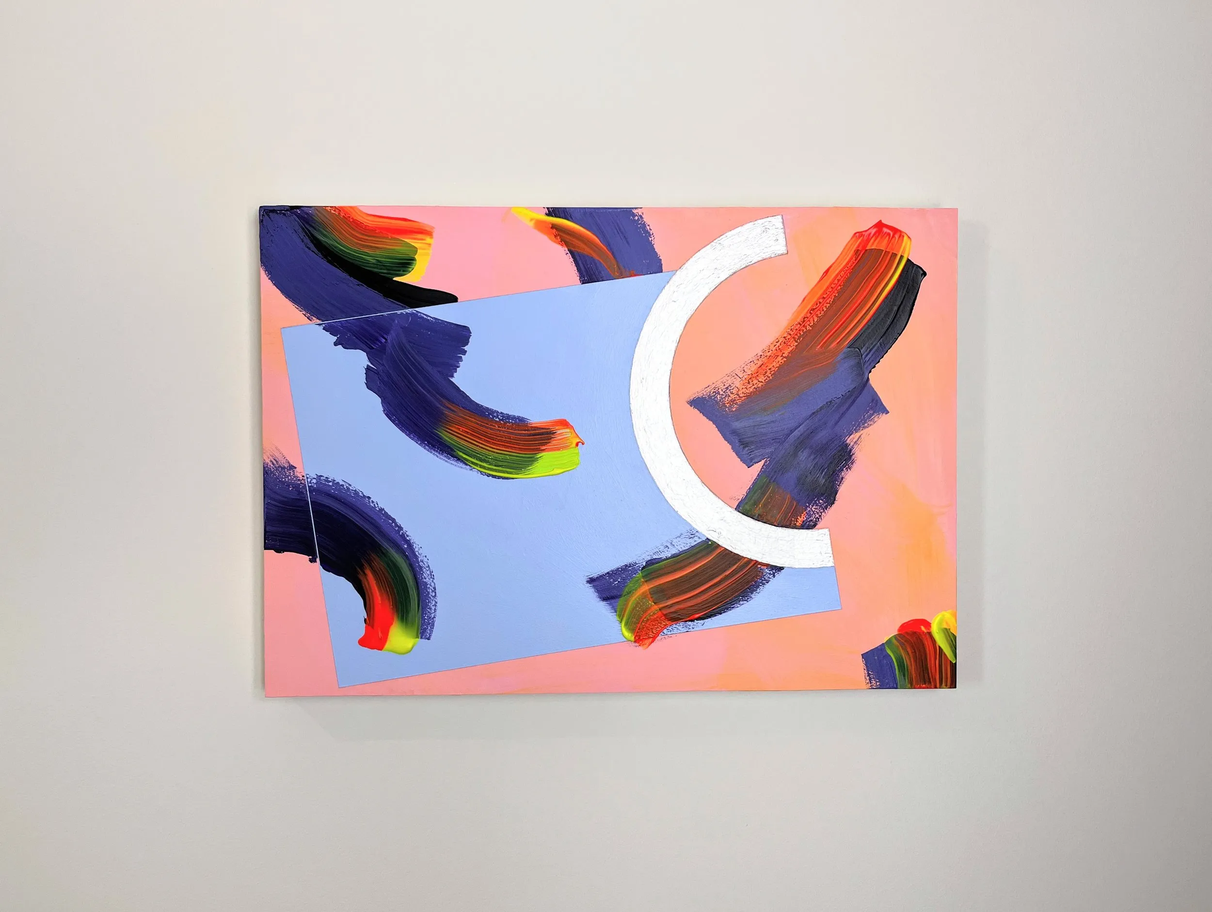Carnival, acrylic, emulsion, gouache and modelling paste on hardboard