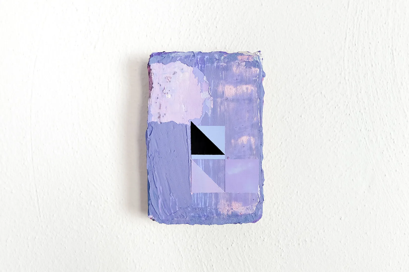 Excavation, acrylic, emulsion, collage, pumice, gouache, chalkboard paint and filler on panel