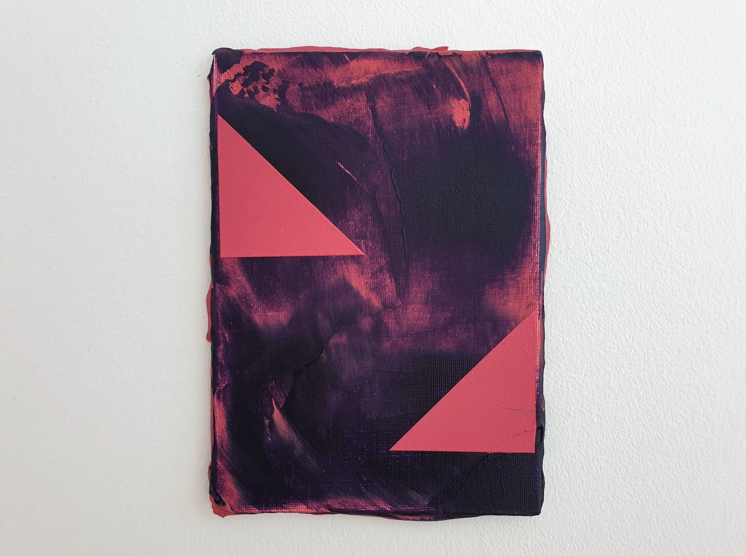 Inky Darkness (For Jerry), acrylic, collage and filler on canvas board