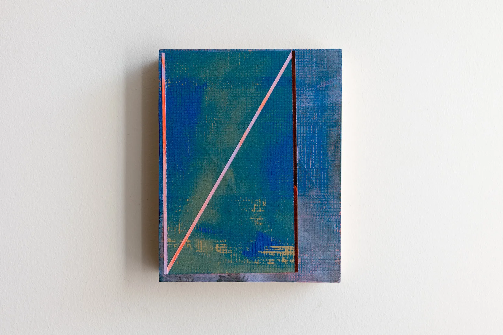 N, acrylic, emulsion and sandpaper on oak