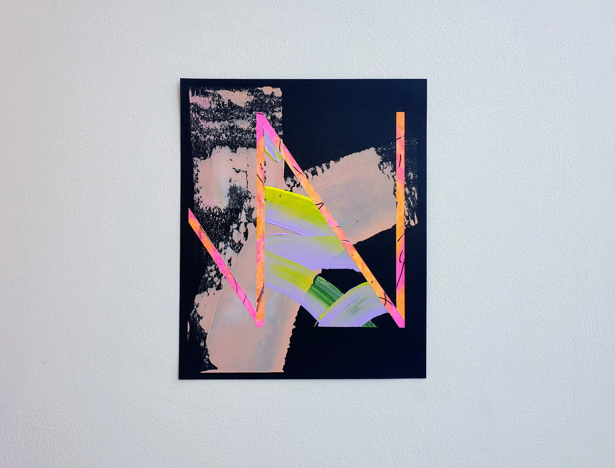 Party Whistle, acrylic, emulsion, filler and felt tip on sandpaper