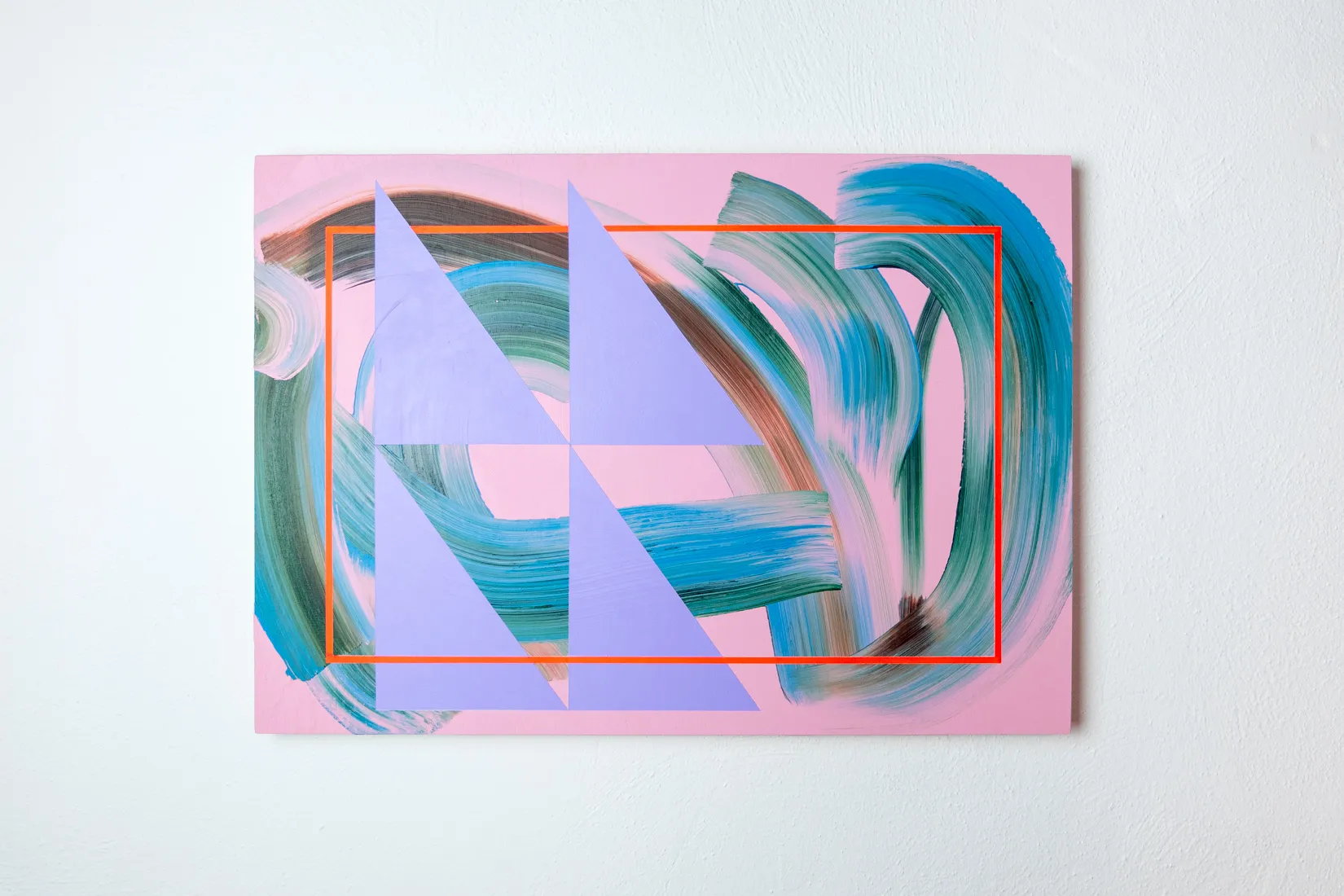 Pushgo, acrylic and collage on plywood