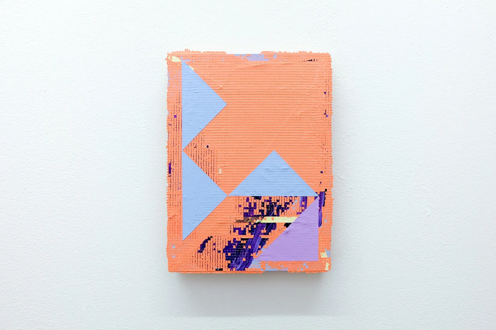 Pyramids, acrylic and collage on panel