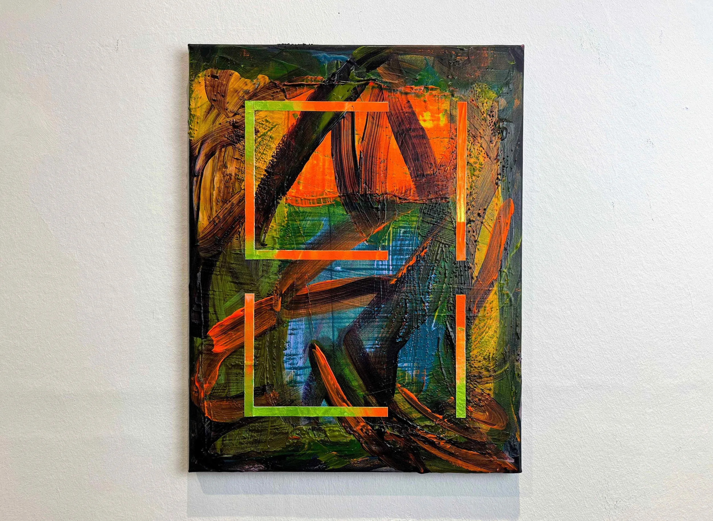 Riverbed, mixed media on canvas