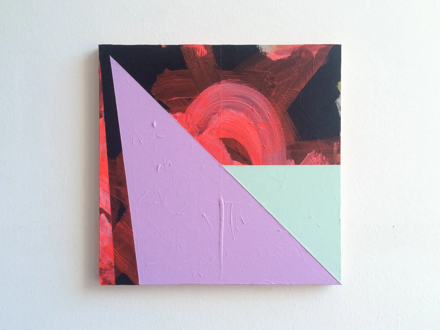 Sharp, acrylic and emulsion on hardboard