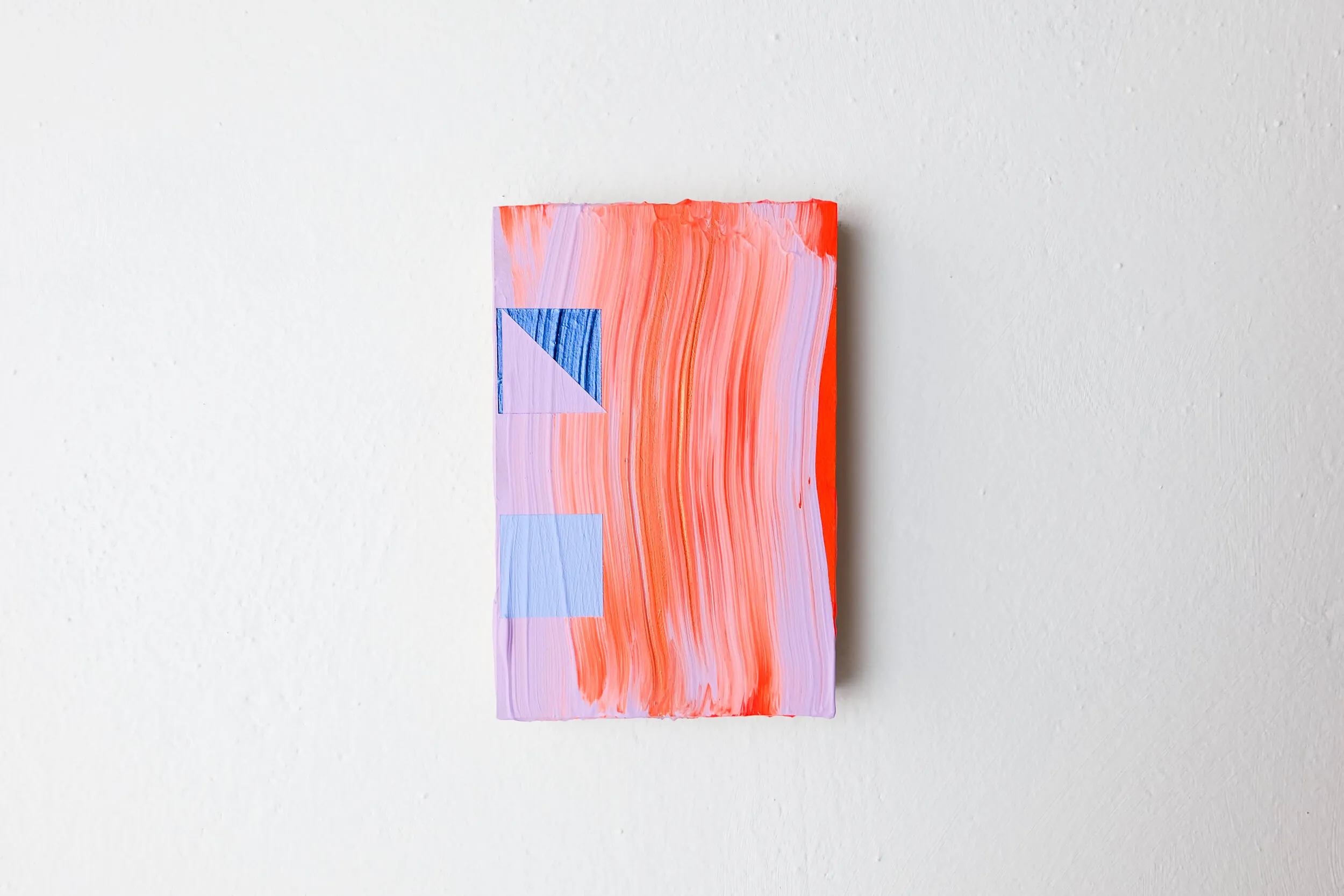 Silky, acrylic, collage, chalkboard paint and filler on panel