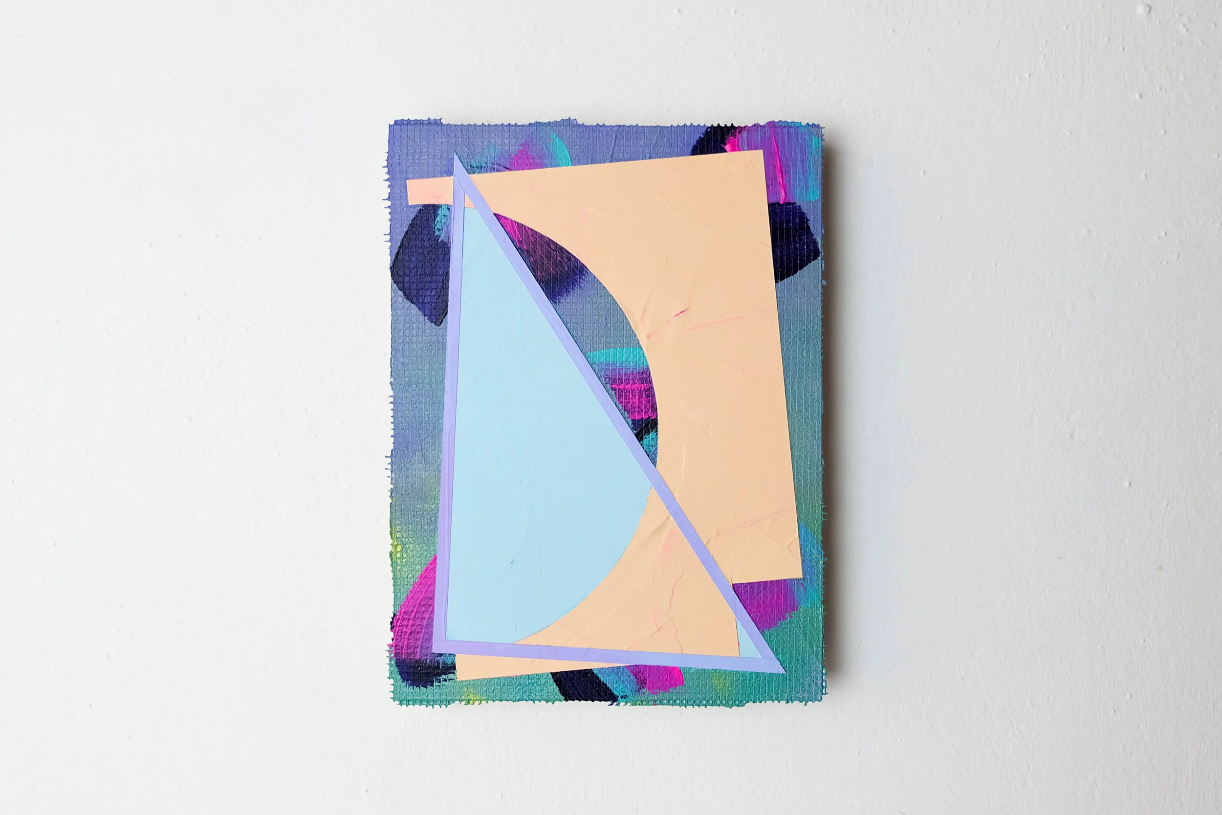 Spyglass, acrylic, collage, emulsion and filler on panel