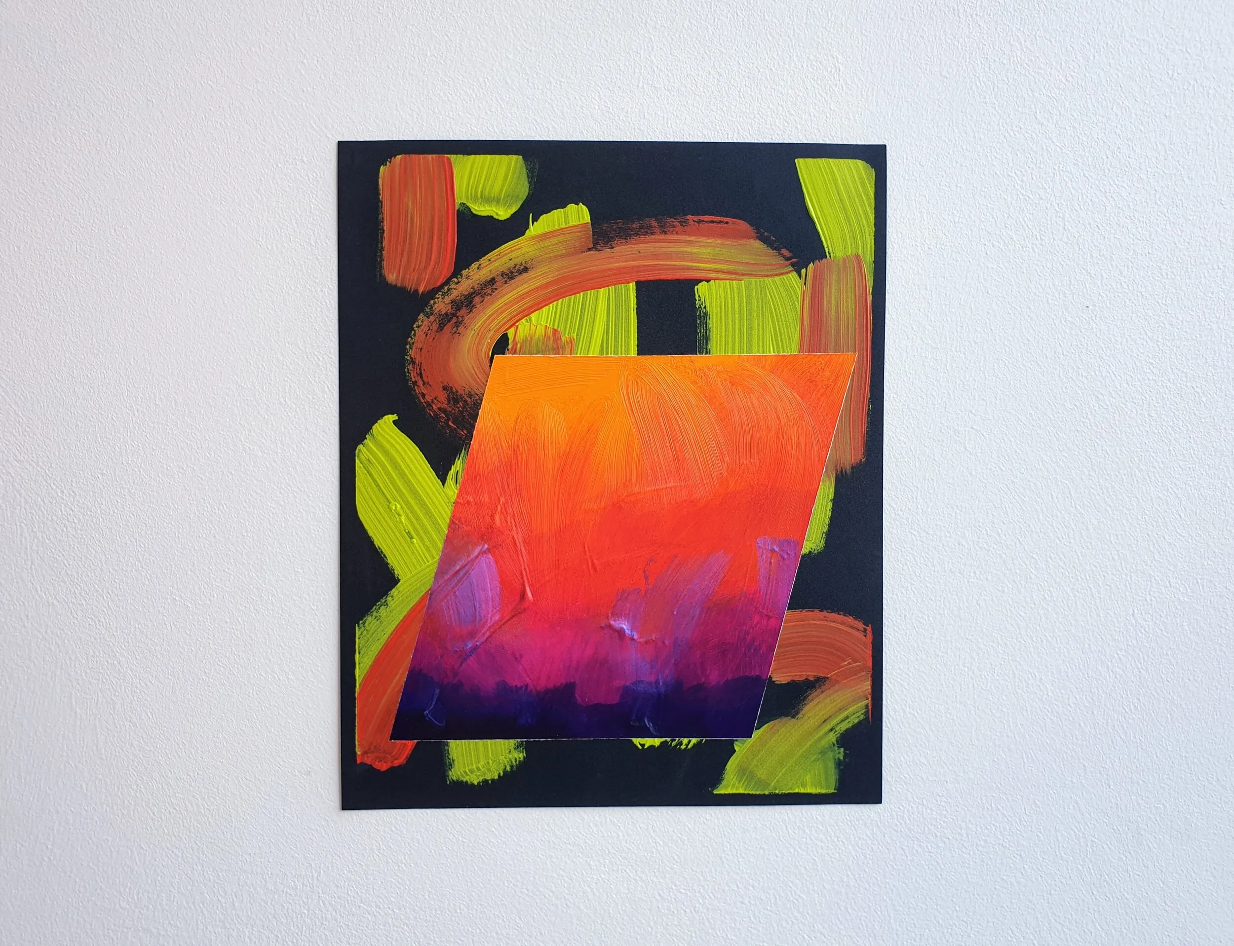 Tangent, acrylic and emulsion on sandpaper