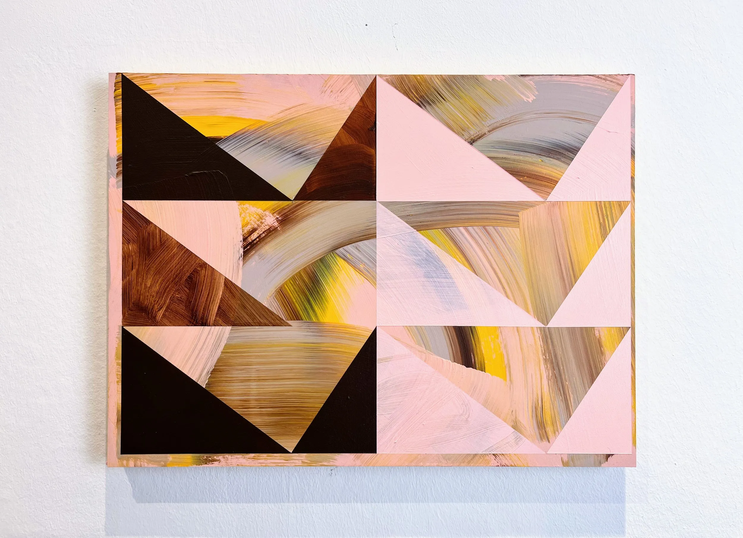 Untitled (L2), acrylic and collage, on hardboard