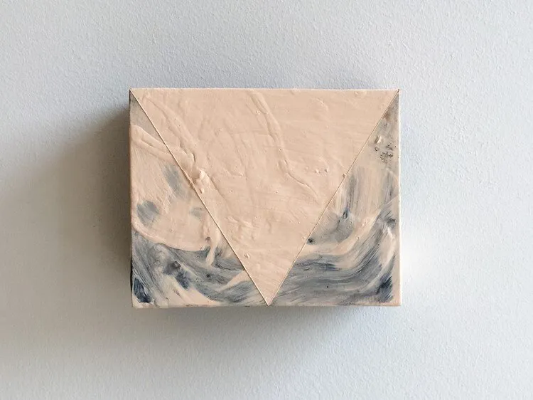 Untitled (P), acrylic, emulsion on found wood and hardboard